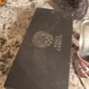 Vince Camuto quilted band, sandal and pewter color size 6, never worn with box